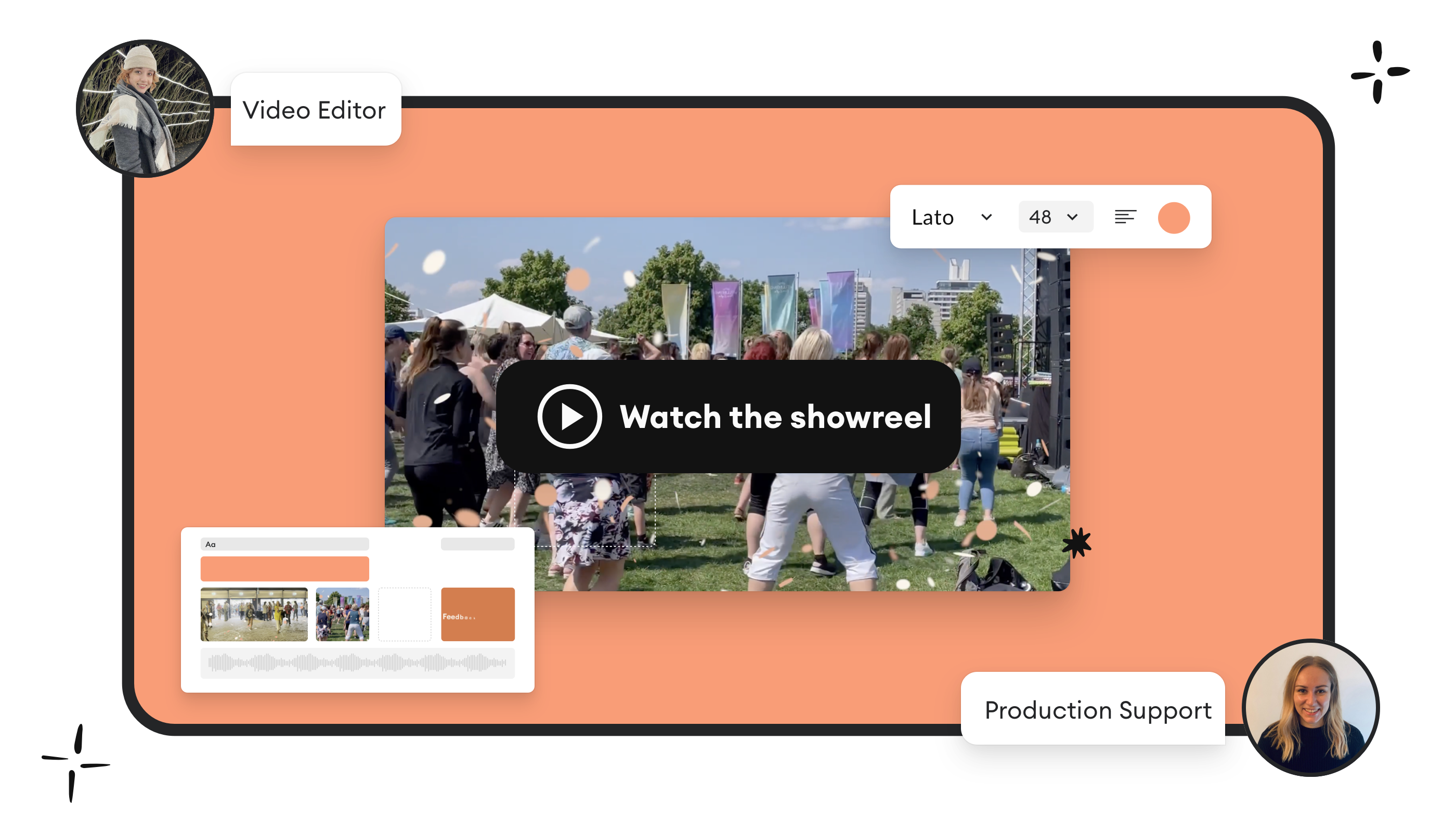 Graphic showing the Seenit platform with a call to action to see it in action