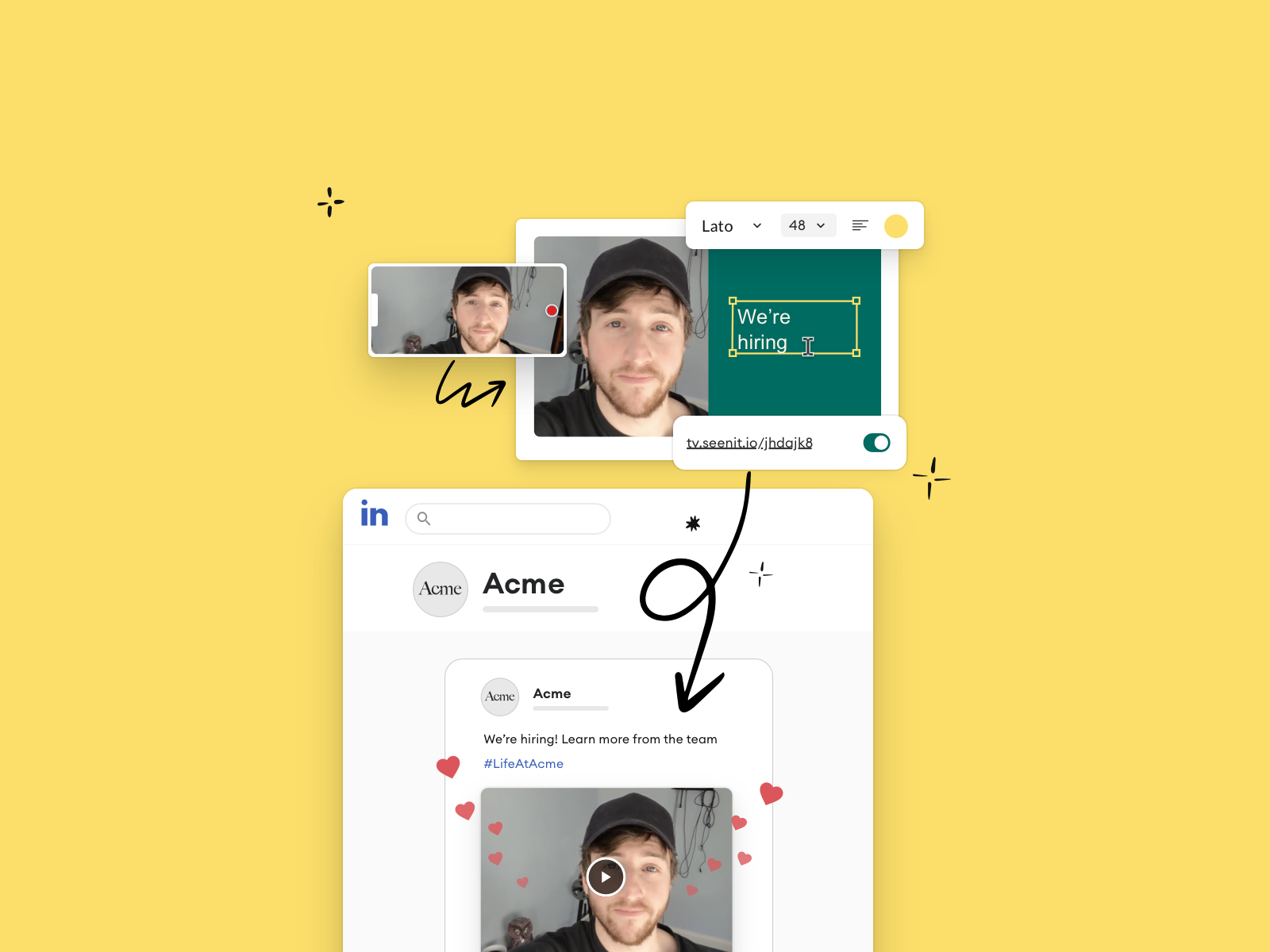 Hosting employer brand example showiing video on social
