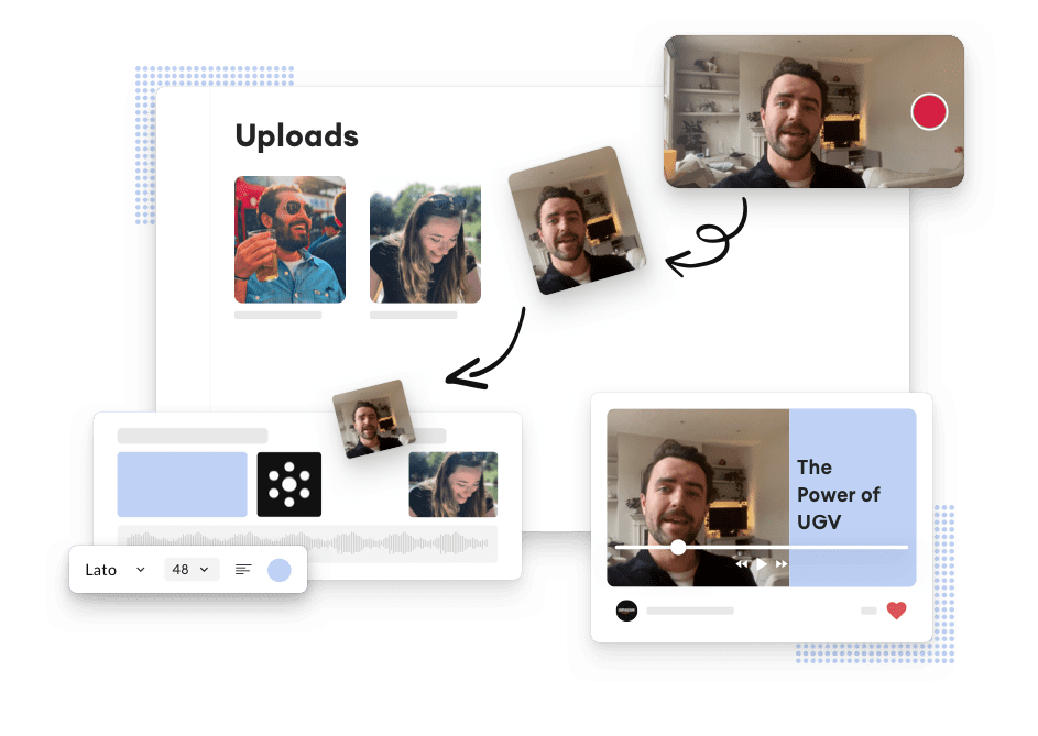 Graphic showing uploads in the Seenit platform