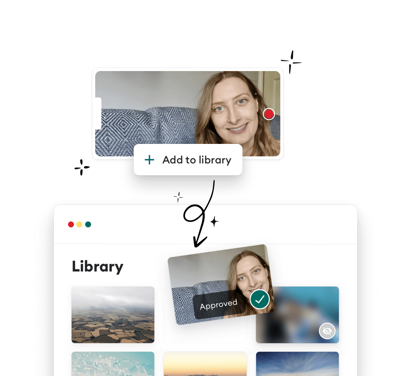 Graphic showing a project being created