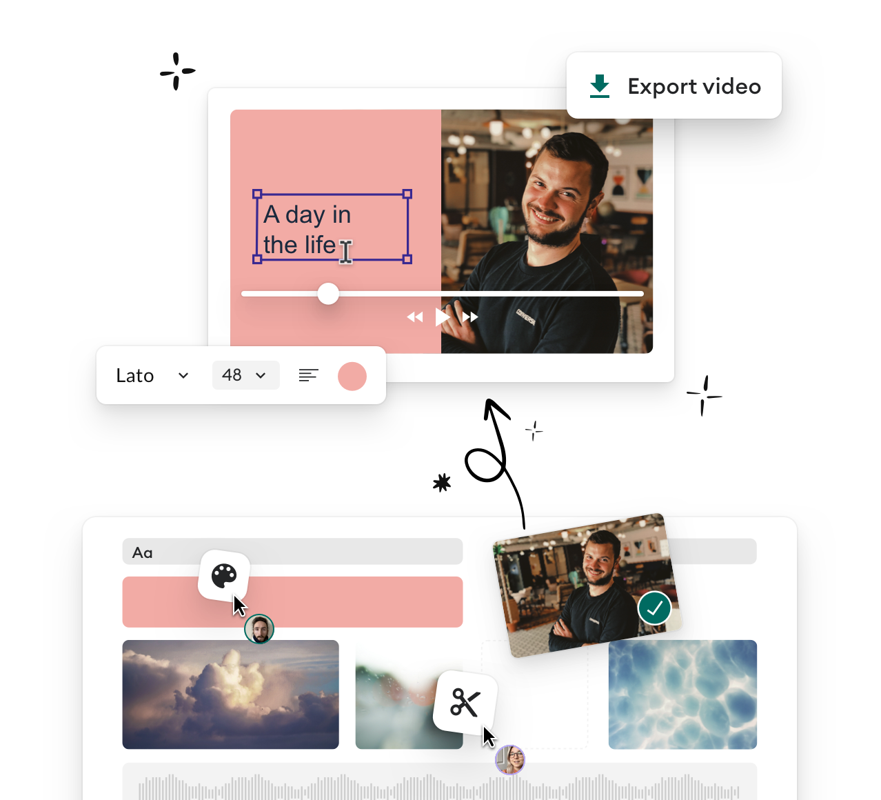 Graphic showing a project being created