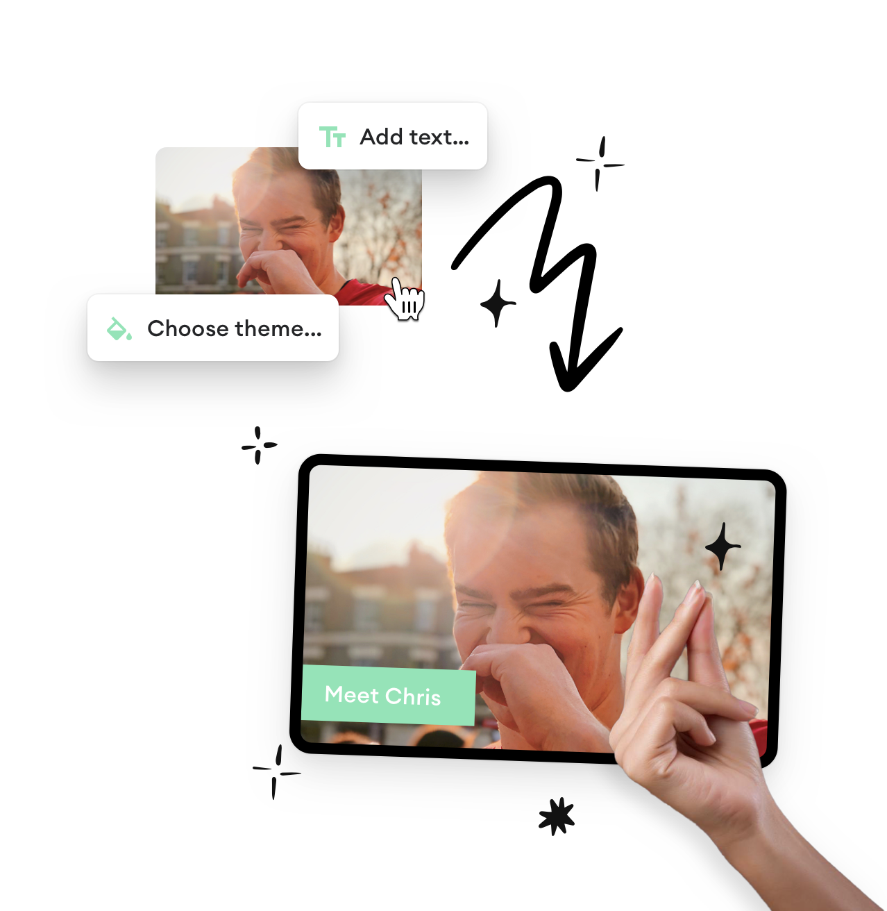 Graphic showing a project being created