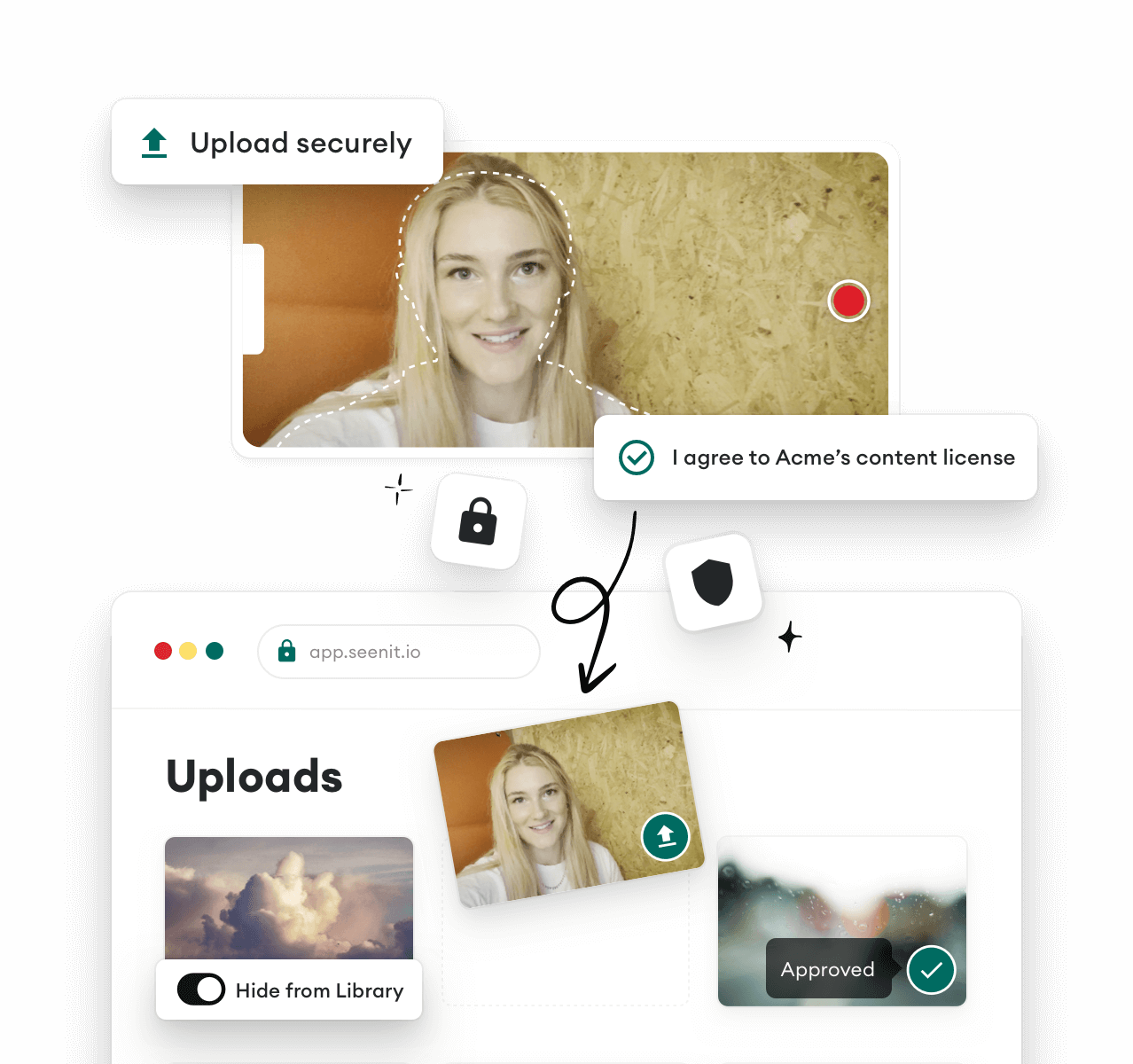 Graphic showing a project being created