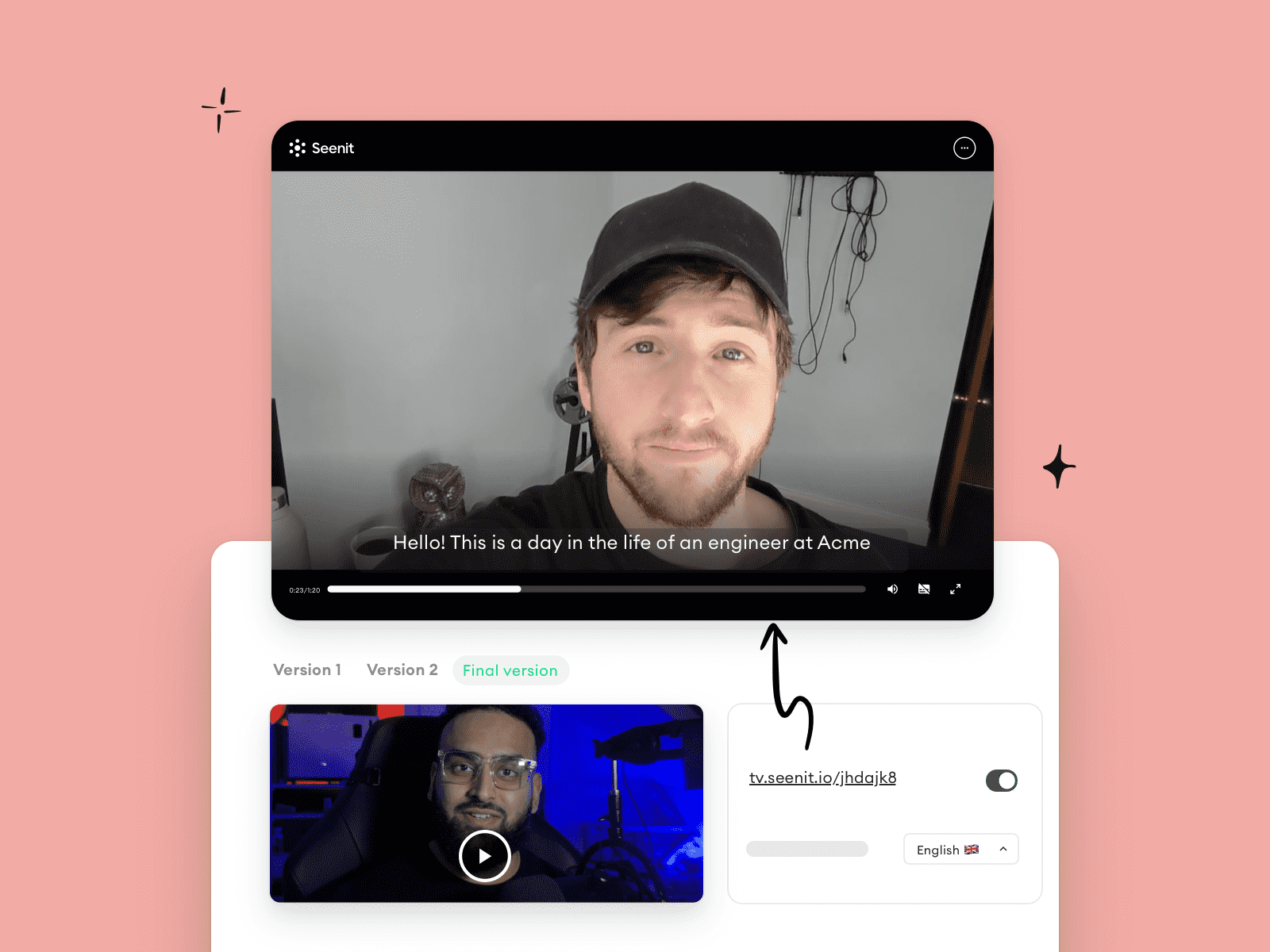 Graphic showing Video Hosting features