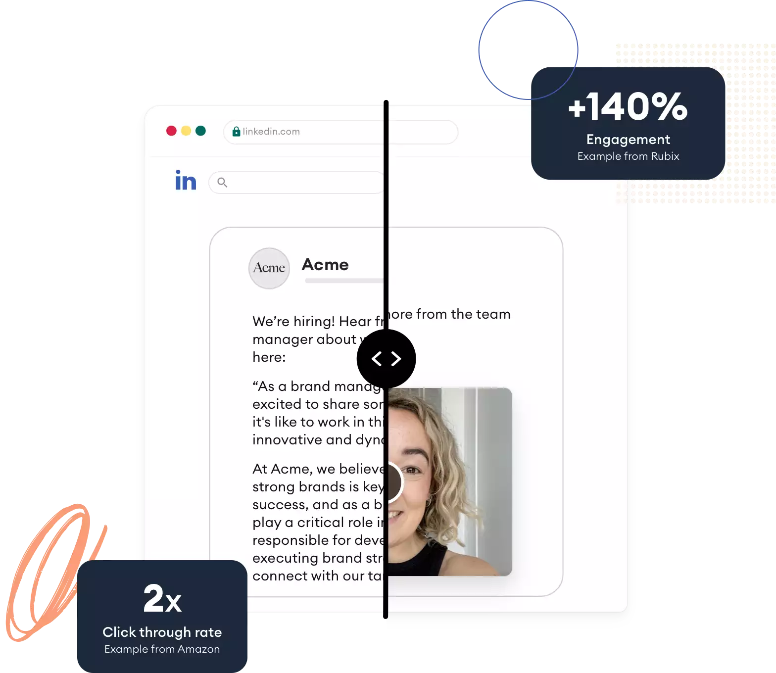 Graphic comparing Seenit content to traditional content