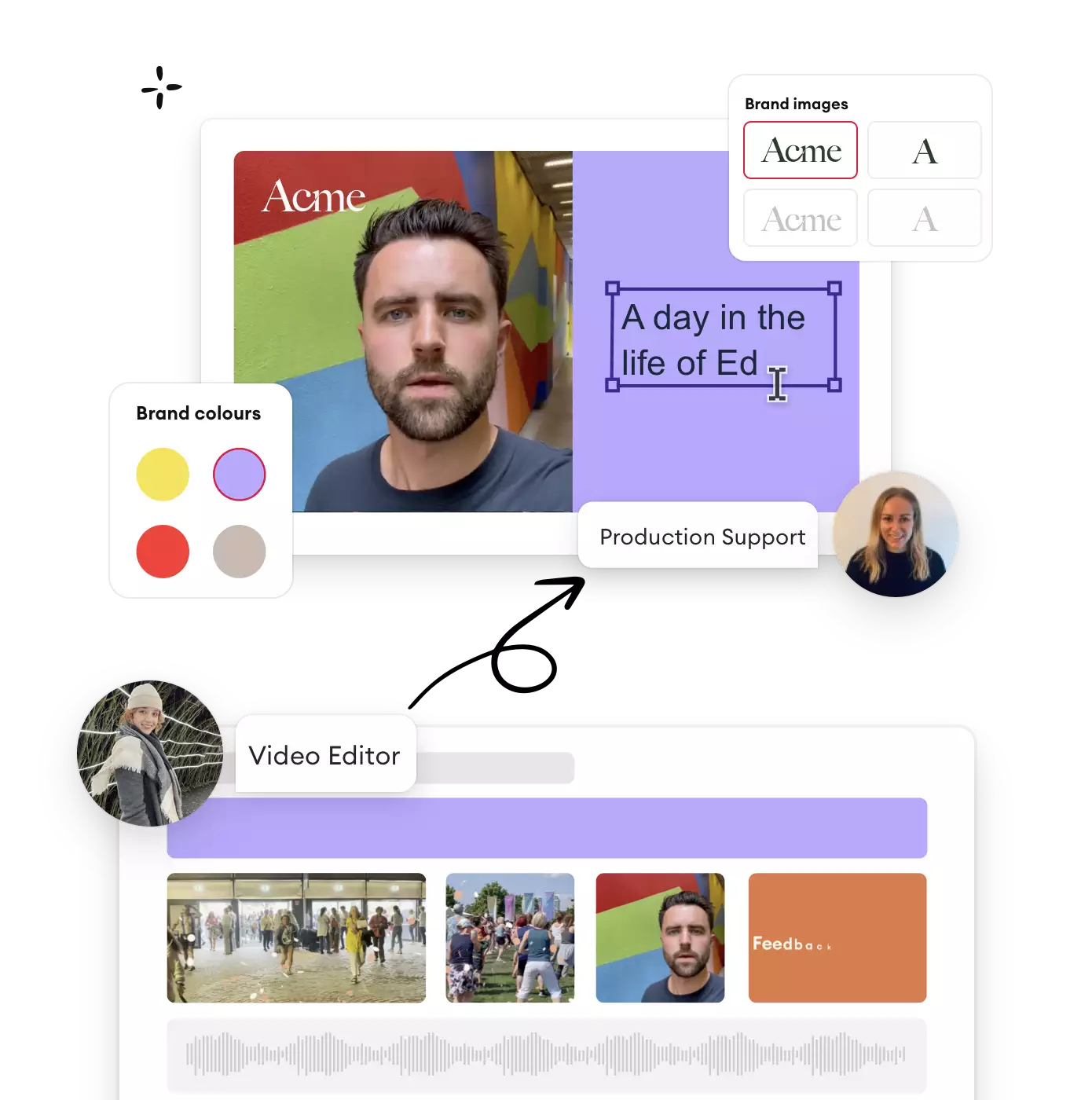 Graphic showing a day in the life video being hosted on the Seenit platform