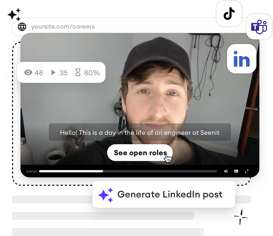 Graphic showing a day in the life video being hosted on the Seenit platform