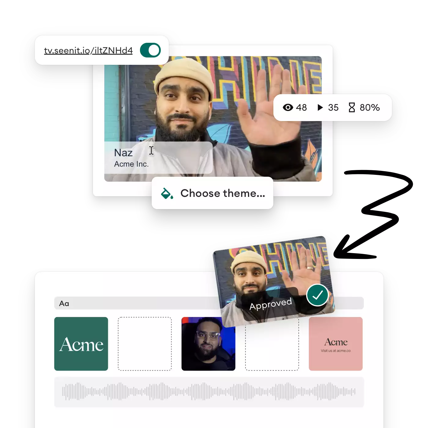 Graphic showing a day in the life video being hosted on the Seenit platform